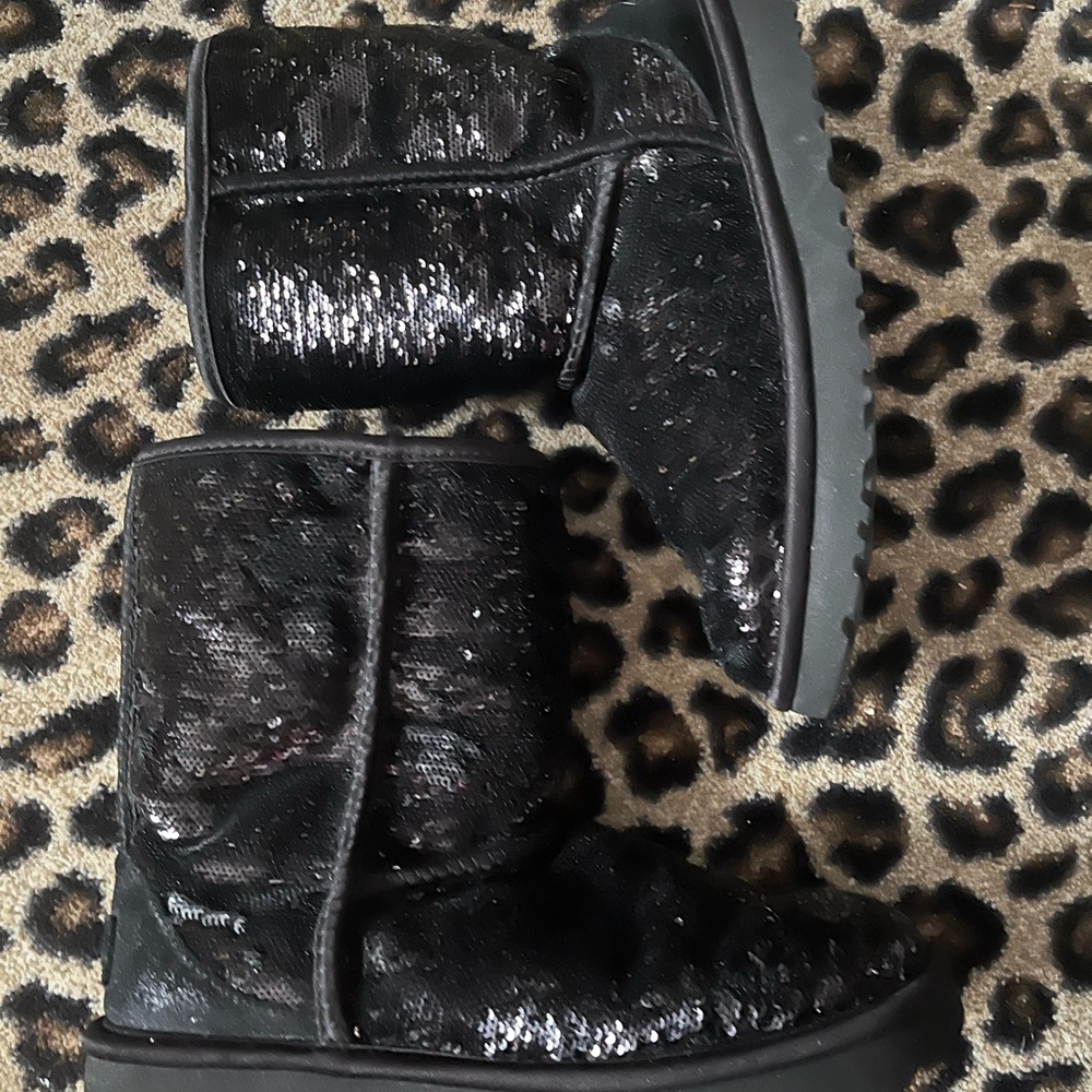 Black Sequin Uggs 7